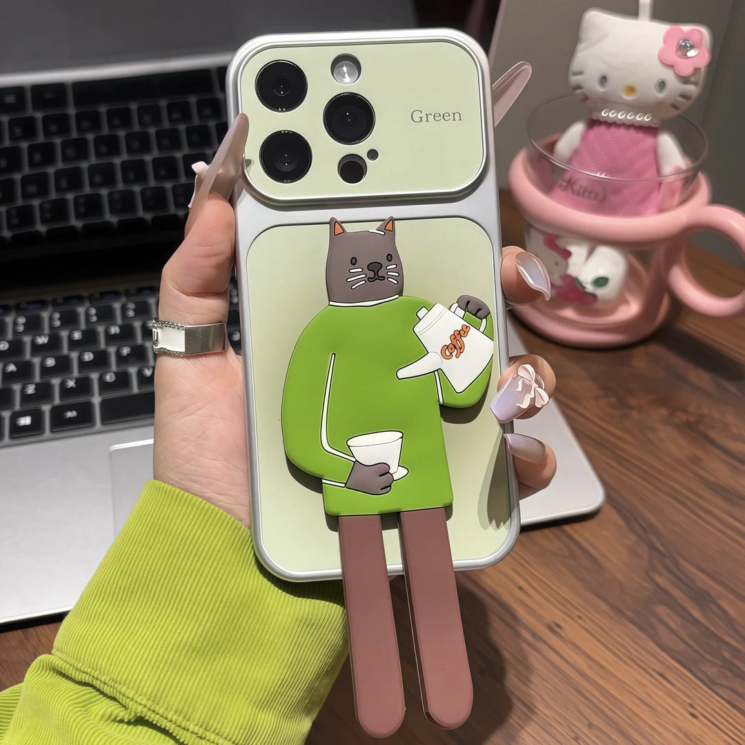 Apple 17promax mobil telefon qutusu Huawei mate60pro yeni p70 yaradıcı Reno15 şəxsiyyət s20/x300 hər şey daxil Xiaomi 17 anti-payız şöhrəti üçün uyğun İnternet məşhur cüt pişik ikili braket