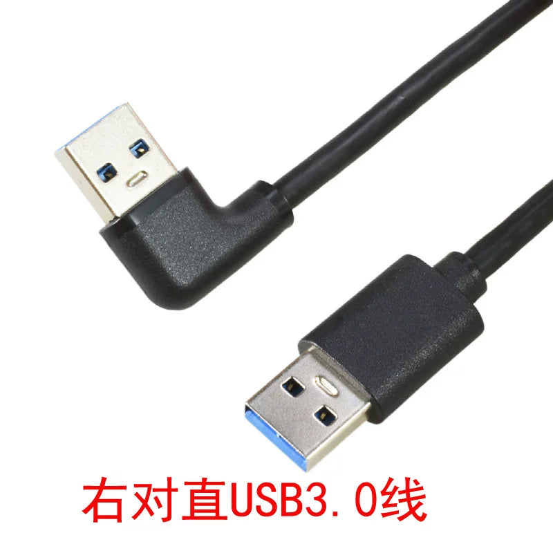 Dirsək sağ bucaq usb3.0 kişidən kişiyə məlumat uzatma kabeli ikitərəfli 3.0 mobil sərt disk qutusu şarj üçün laptop radiatoru interfeysi yuxarı, aşağı, sol və sağ USB3.0 məlumat kabeli 90 dərəcə dirsək