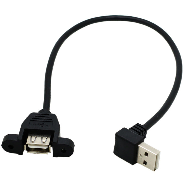 Sol və sağ əyri USB2.0 uzatma kabeli, yuxarı və aşağı dirsək, USB 90 dərəcə məlumat kabeli, USB kişidən qadına qulaq kəmərləri sabitlənə bilər