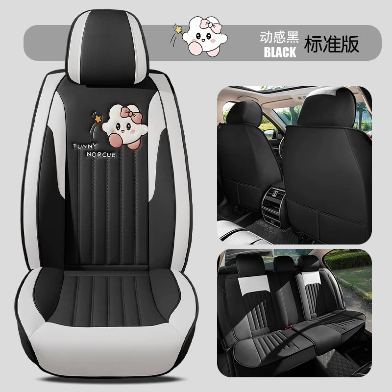 Şirin avtomobil oturacağı yastıqları, tam örtüklü oturacaq üzləri, yeni stil, hər fəsil üçün, hərtərəfli, yüksək səviyyəli ilahə oturacaq yastıqları, avtomobil oturacağı üzləri.