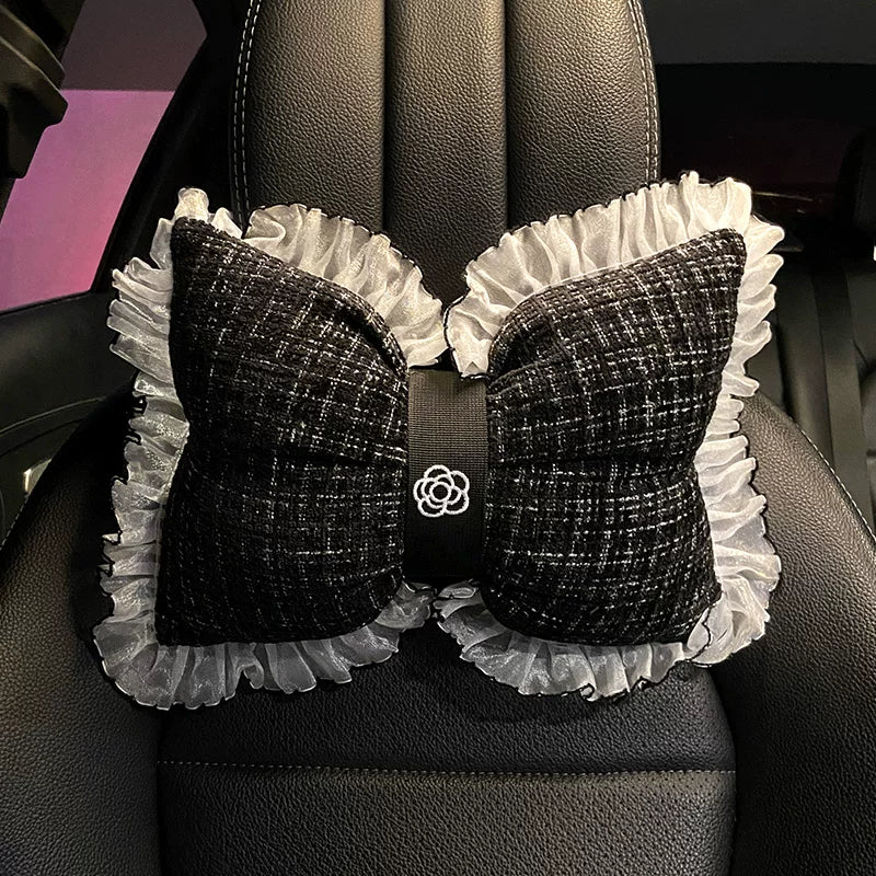 Linen car seat cushions, for all seasons, premium feel, new style, women's seat cover, star-shaped car seat cover and cushion set, five-piece.
