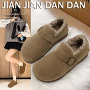 Ən çox satılan Birkenstock qadın ayaqqabıları, 2025 payız/qış yeni model, flis astarlı, isti, sürüşən, mokasinlər.