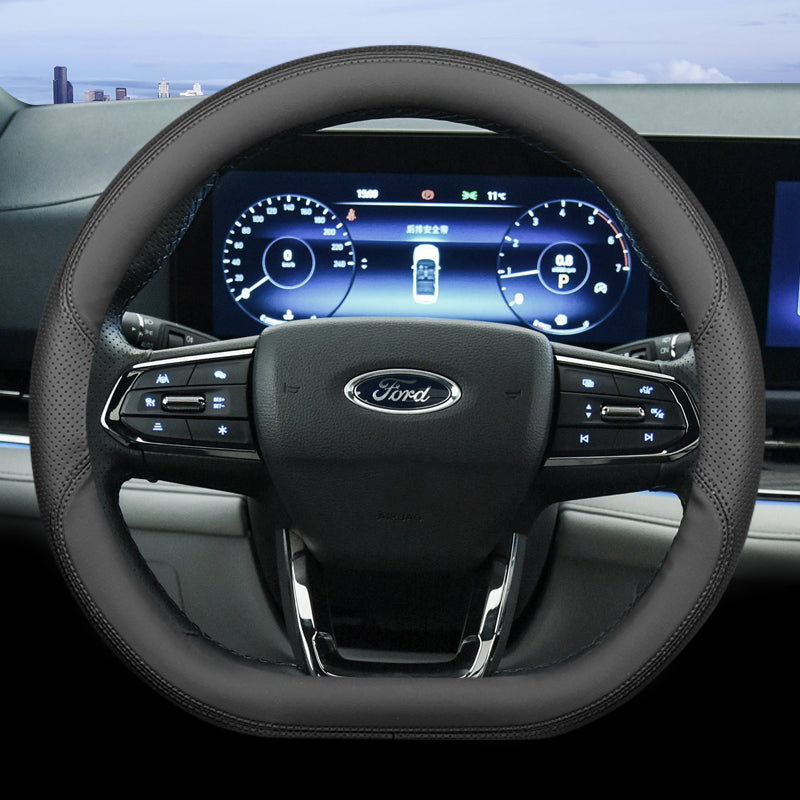 2022 Jiangling Ford Lingrui Steering Wheel Cover, Genuine Leather, Ultra-thin, Non-slip, Sweat-resistant, Wear-resistant, Suitable for All Seasons.