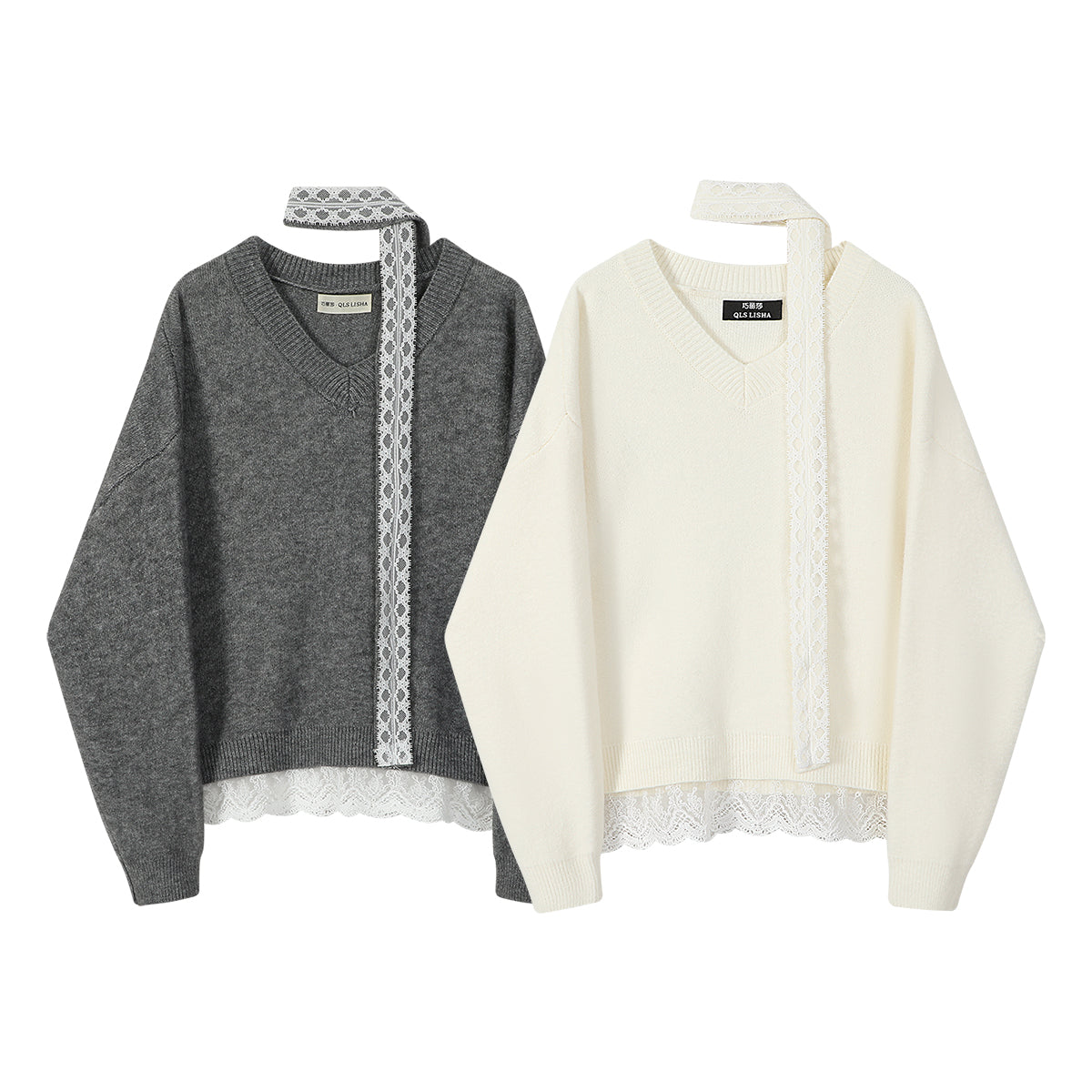 Cholisa-nın qadınlar üçün süd rəngli, yumşaq, unikal və gözəl ağ sviteri, məşhur payız/qış stilində, dəbli və şık trikotaj topu.