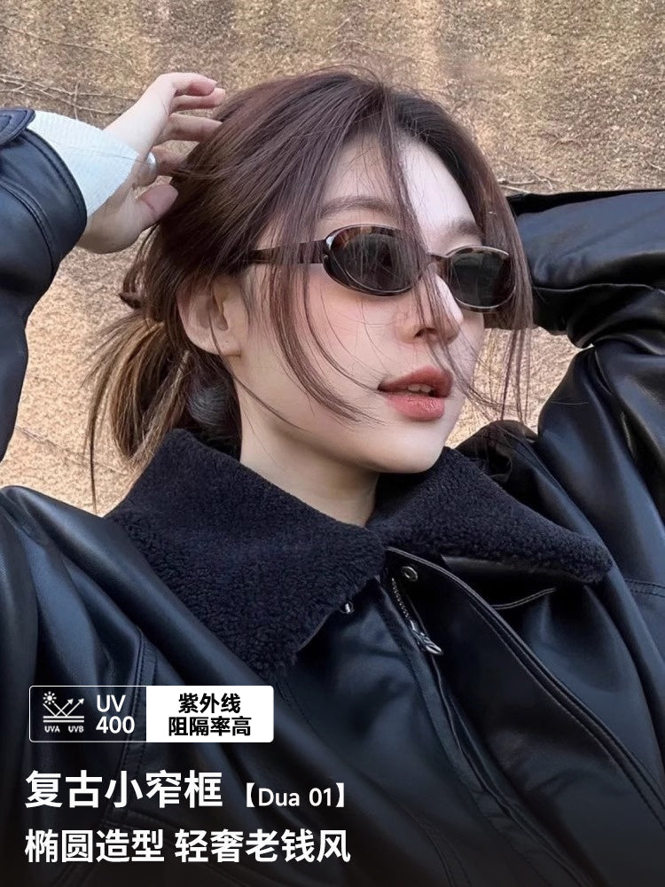 Jennie'nin qadınlar üçün eyni oval pişik gözü GM günəş eynəyi 2026 yeni yüksək səviyyəli y2k kiçik üz günəş eynəyi miyopiya