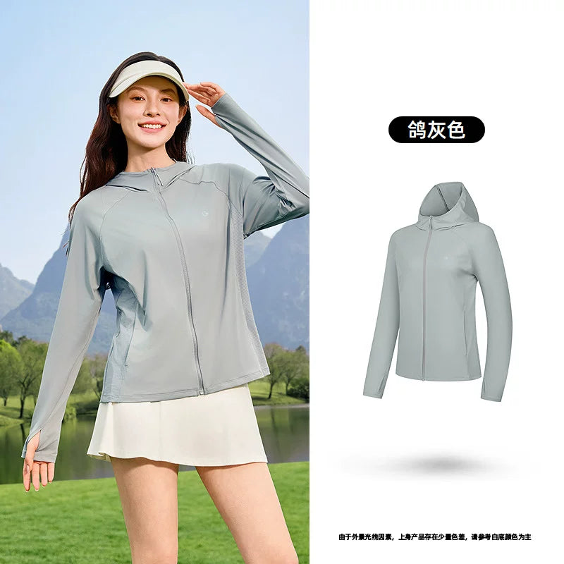Jordan Ice Skin 4.0 Günəşdən Qoruyucu Qadın Geyimi Outdoor 2026 Yay Yeni Buz Dərisi Geyimi Orijinal İplik Nəfəs alan və Yüngül