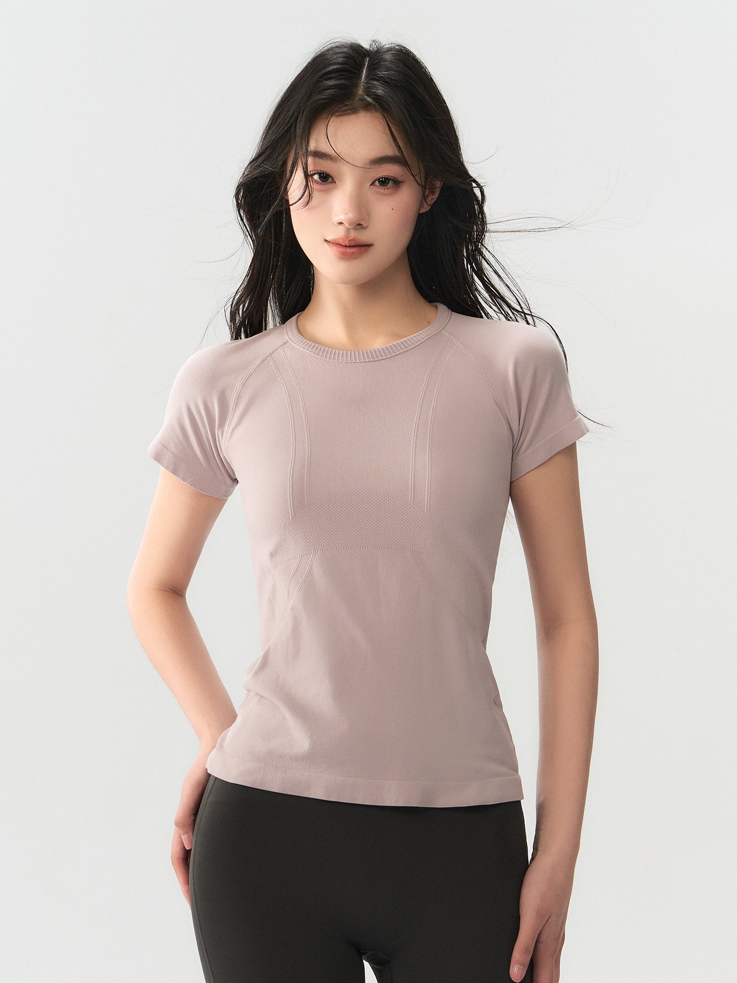 Yuanqi Qız Yoqa Geyimi Qadın Tez Quruyan İdman Üstü Dar Arıqlama Qısaqol T-shirt Pilates Təlim Fitnes Geyimi