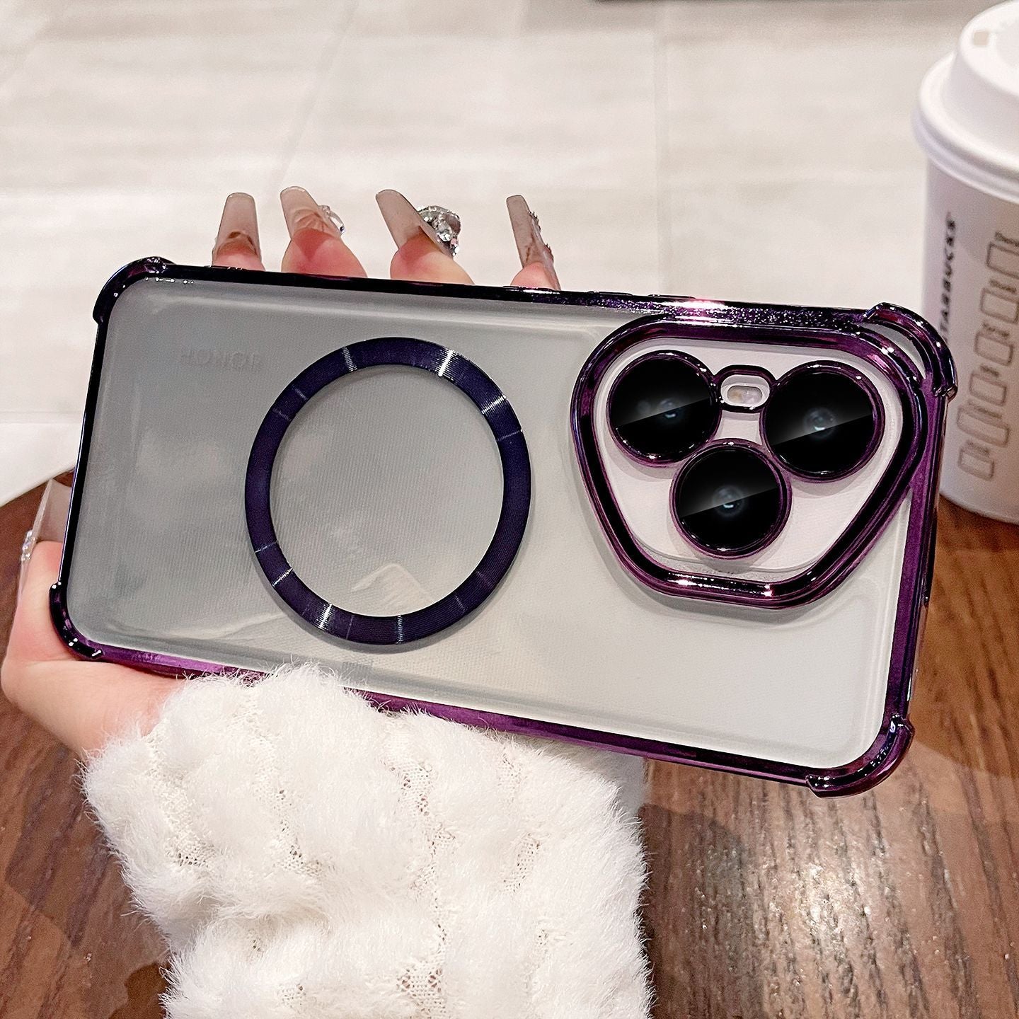 Honor 400 Pro external version phone case with lens protector, Honor 400 protective case with airbag drop protection, DNY-NX9 full cover transparent case silicone soft case, suitable for new Honor case.