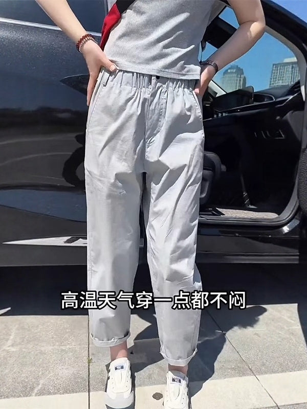 Böyük Ölçülü Qadın Yayı 2026 Yeni Gündəlik Hərəm Yerkökü Şalvarı Arıqladıcı Çox yönlü Elastik Yüksək Belli Boş Kəsik Şalvar