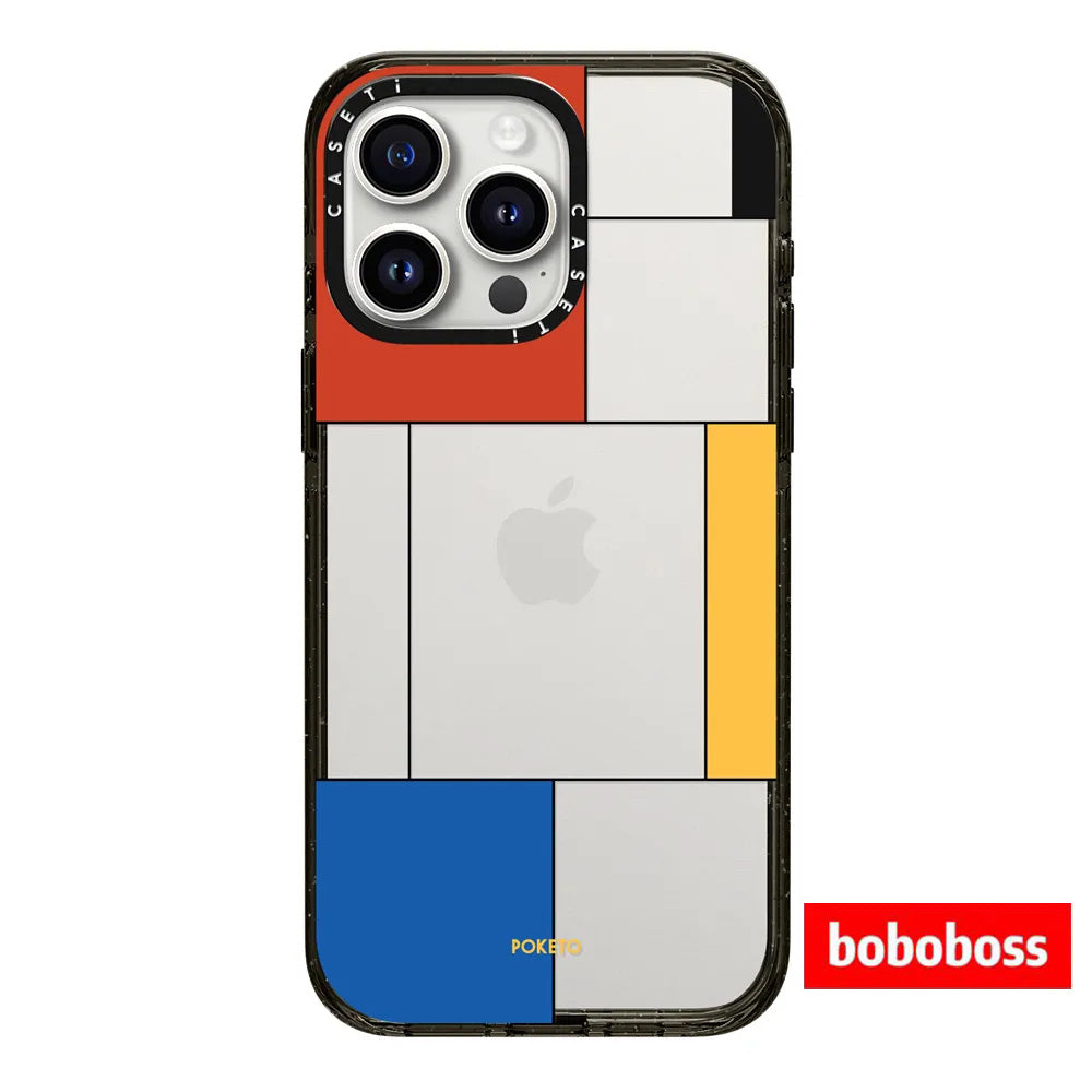 Zavoddan birbaşa! Rəssam əməkdaşlığı, iPhone 17/16/15/14/13/Plus/Pro/Max üçün Mondrian stilində MagSafe maqnit korpusu, düşməyə davamlı şəffaf telefon korpusu.