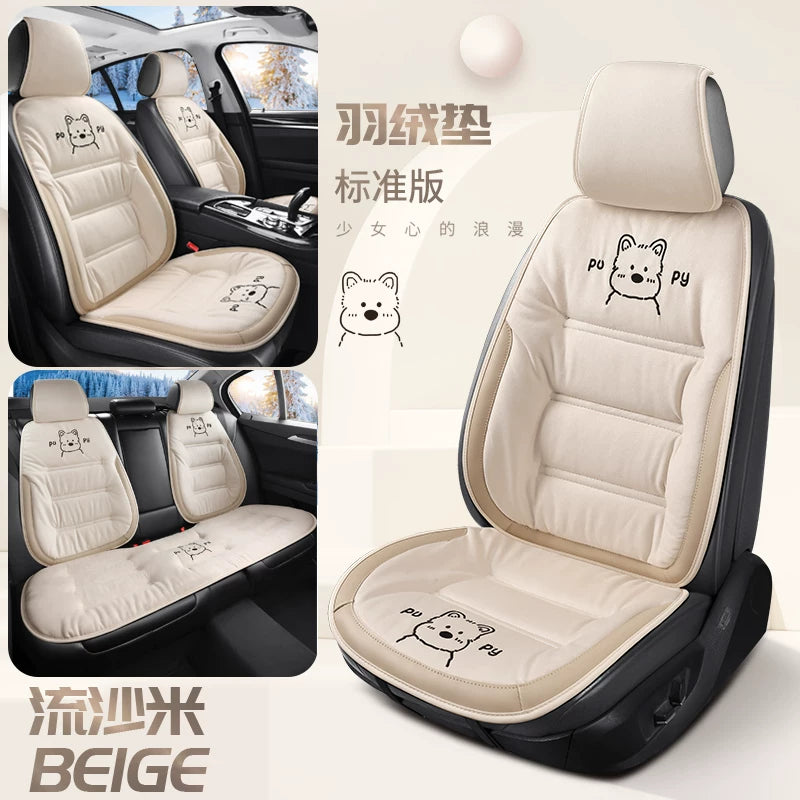 Avtomobil oturacaq üzləri, qışda isinən oturacaq üzləri, qalınlaşdırılmış yumşaq, 2025 yeni cizgi filmi stili, sürətli isitmə və isinmə arxa oturacaq üzləri