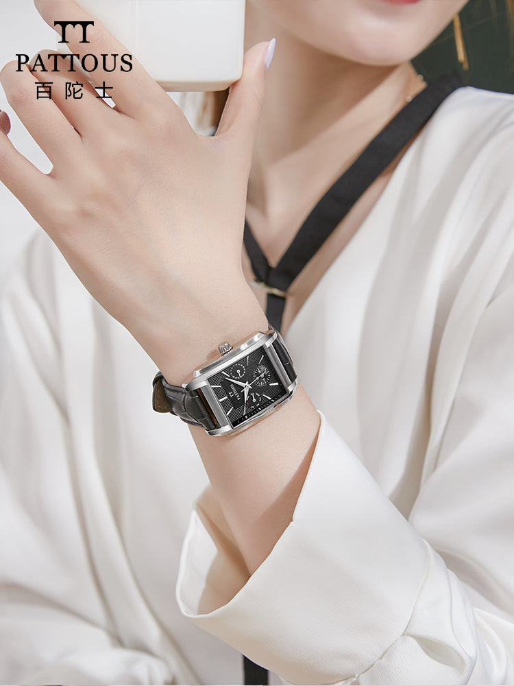 Besto kvadrat qadın saatı, dəbli və sadə mexaniki saat, suya davamlı, dəbli Yapon və Koreya üslubunda qadın saatı, kvars saat.