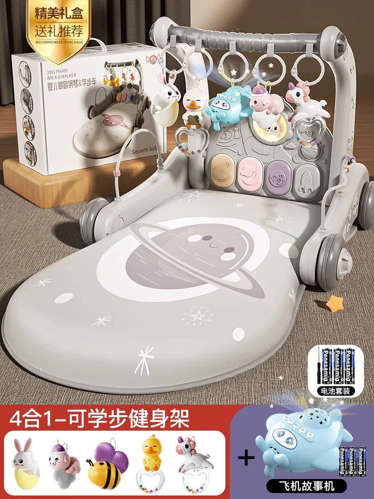 0-1 yaş arası yeni doğulmuş körpələr və uşaqlar üçün Alman körpə oyuncaq idman zalı gəzinti cihazı 2-si 1-də tənzimlənən erkən təhsil cihazı
