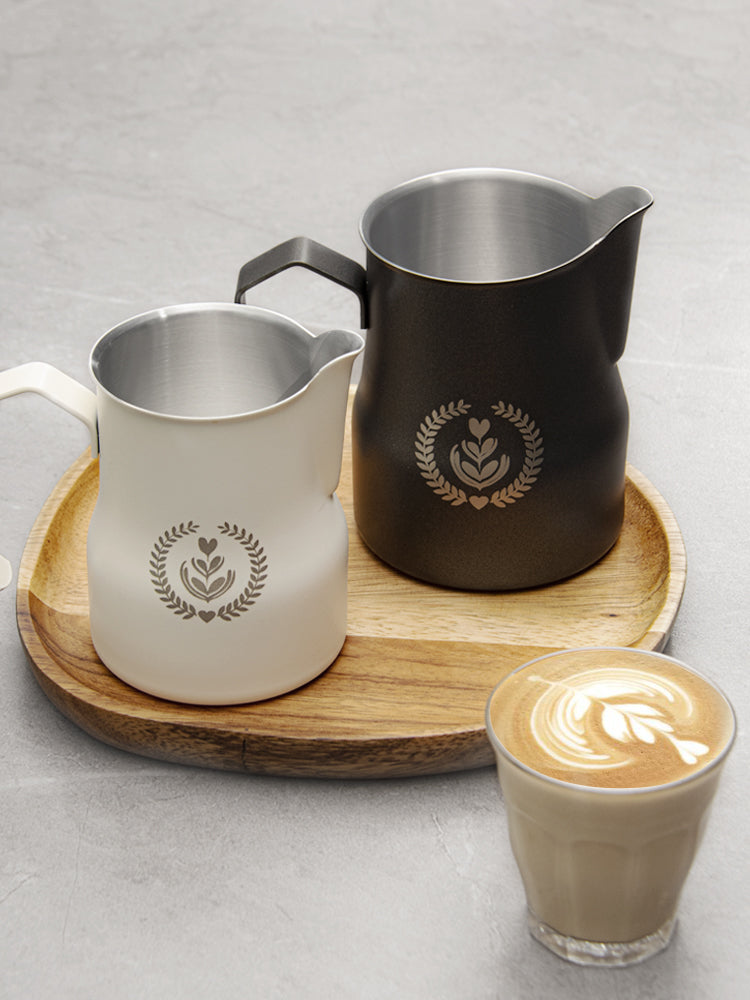 MUVNA Professional Qəhvə Böyük Qarın Süd Tankı Latte Art Tank 350/450ml Paslanmayan Polad Süd Köpüyü Latte Art Kuboku