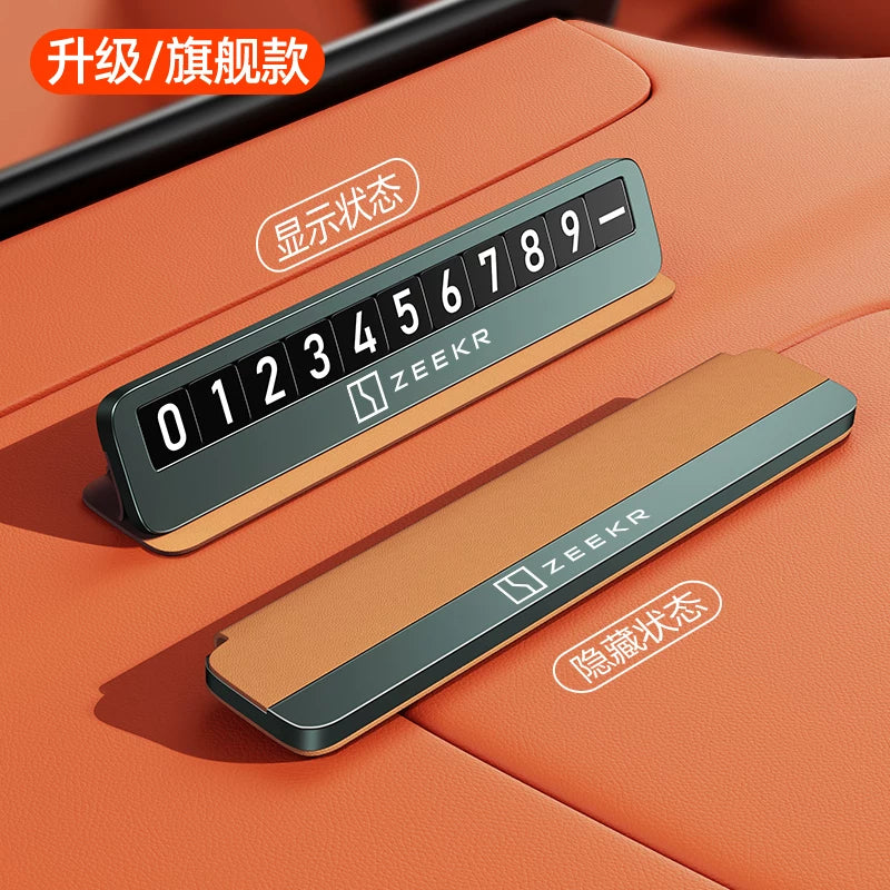 ZEEKR 001/007/7X/009/MIX Müvəqqəti Parklanma üçün Xüsusi Avtomobil Hərəkət Telefon Nömrəsi Nişanı