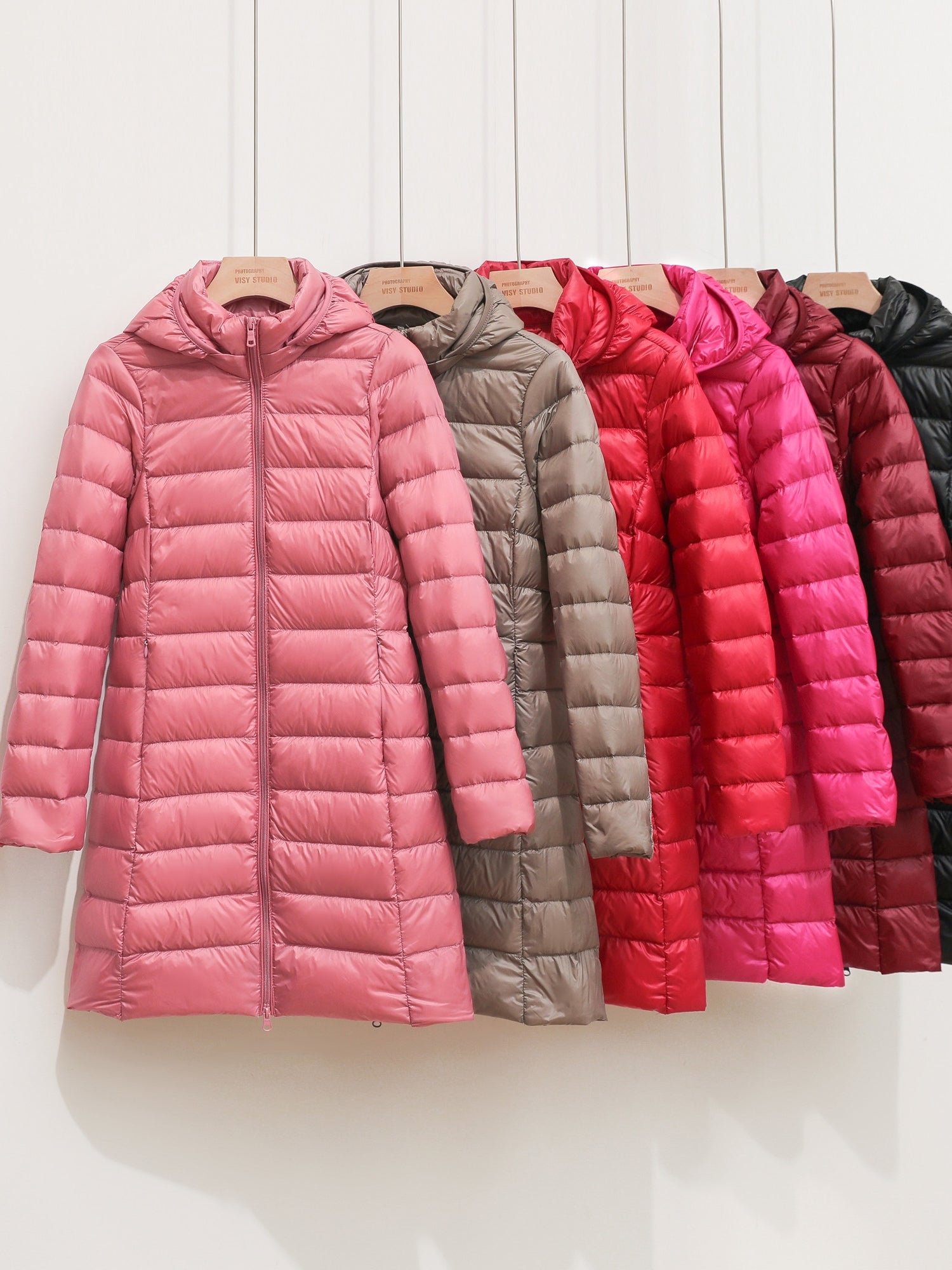 2024 Autumn/Winter New Women's Lightweight Jacket, Mid-Length, White Duck Down, Korean Style, Slimming and Comfortable, Detachable Hood