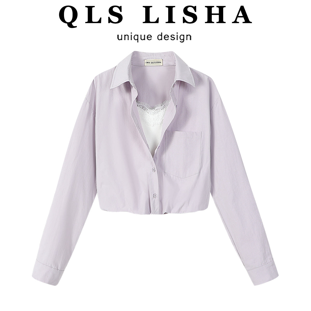 Qiao Lisa-nın qadınlar üçün super şirin, unikal və gözəl süni iki hissəli uzunqol köynəyi, yaz dizaynı, niş və incə top.