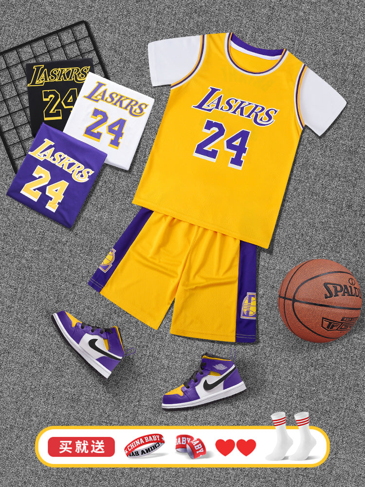 Uşaq Basketbol Geyimi Oğlan Kobe Bryant № 24 Forma Qızlar İbtidai Məktəb Uşaq Bağçası Uşaq Performans Formaları