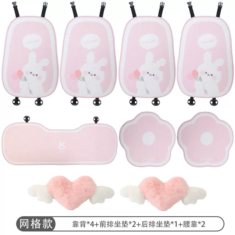New winter luxury cartoon car seat cover, cute and breathable driver seat cushion, suitable for all seasons, for women.