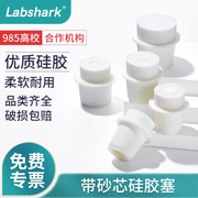 Labshark silikon tıxac dəlikli tək qum nüvəli tıxac Erlenmeyer kolbası şüşə sınaq borusu ölçülü kolba içi boş silikon tıxac 14-15-18-19-21-22-26-28-32mm yüksək temperatura davamlı turşu və qələvi laboratoriyası