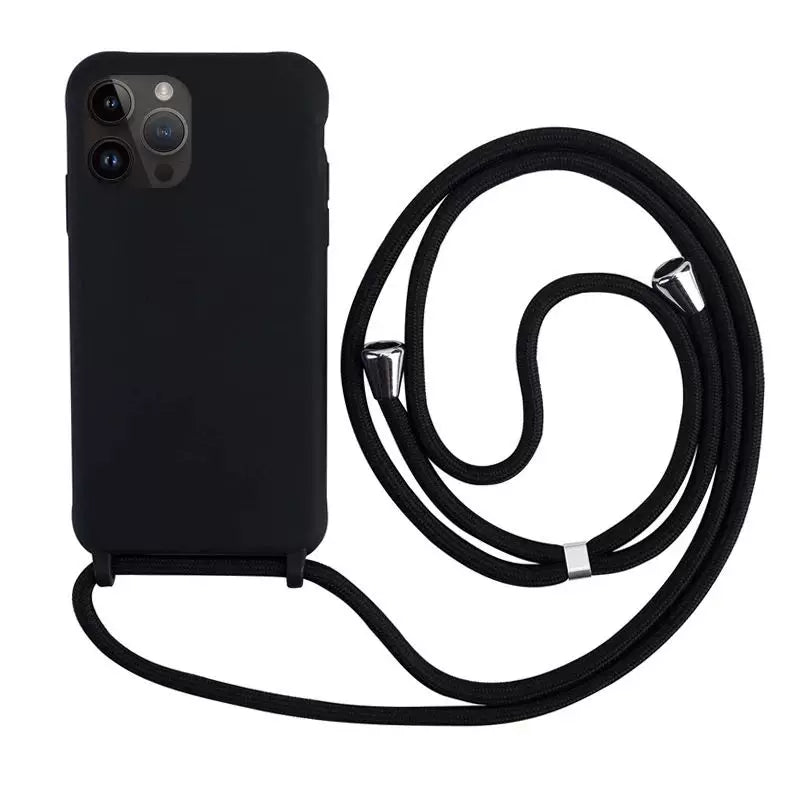 iPhone 15 14 üçün Çarpaz Boyunbağı Lanyard Kordon Telefon Qabı