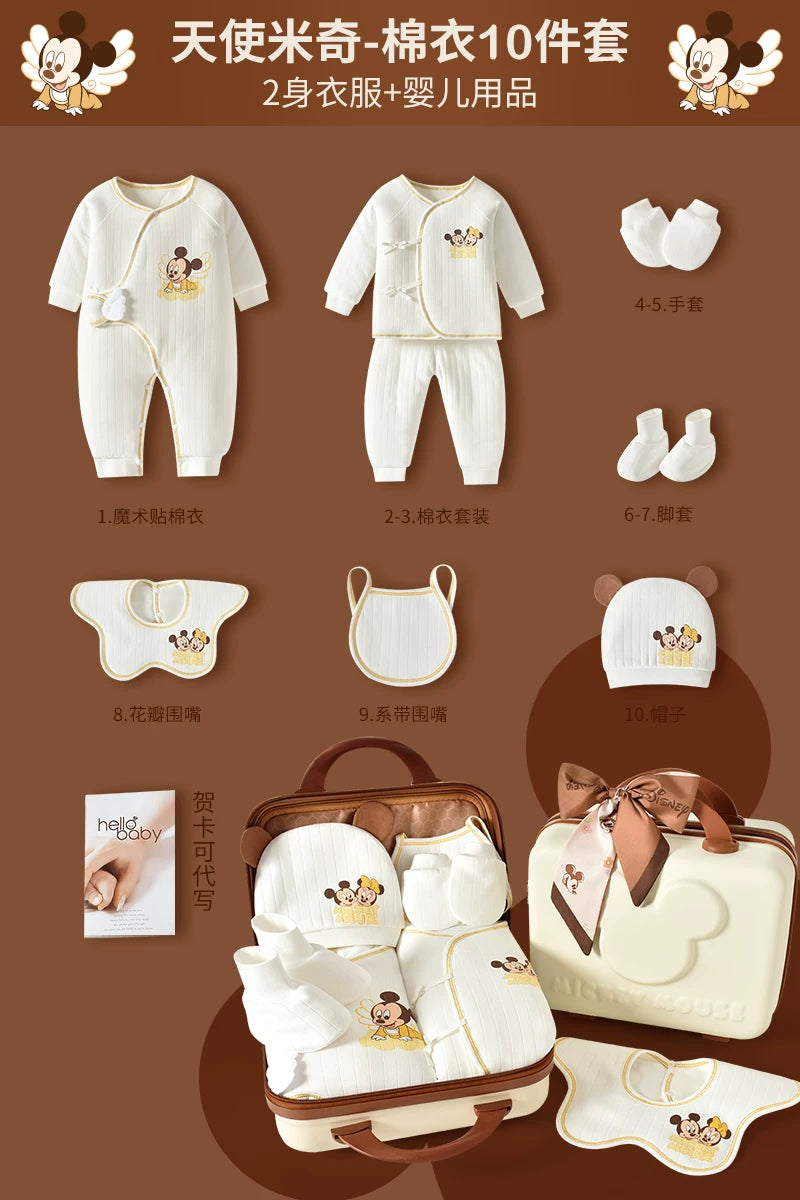 Disney körpə hədiyyə dəsti, yeni doğulmuş körpə üçün geyimlər, körpənin dolunay bayramı hədiyyəsi, yüksək səviyyəli körpə ləvazimatları