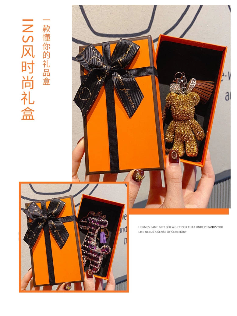 Car key chain gift box, high-end Instagram style, exquisite empty box, perfect for a lover's Mother's Day or birthday gift.