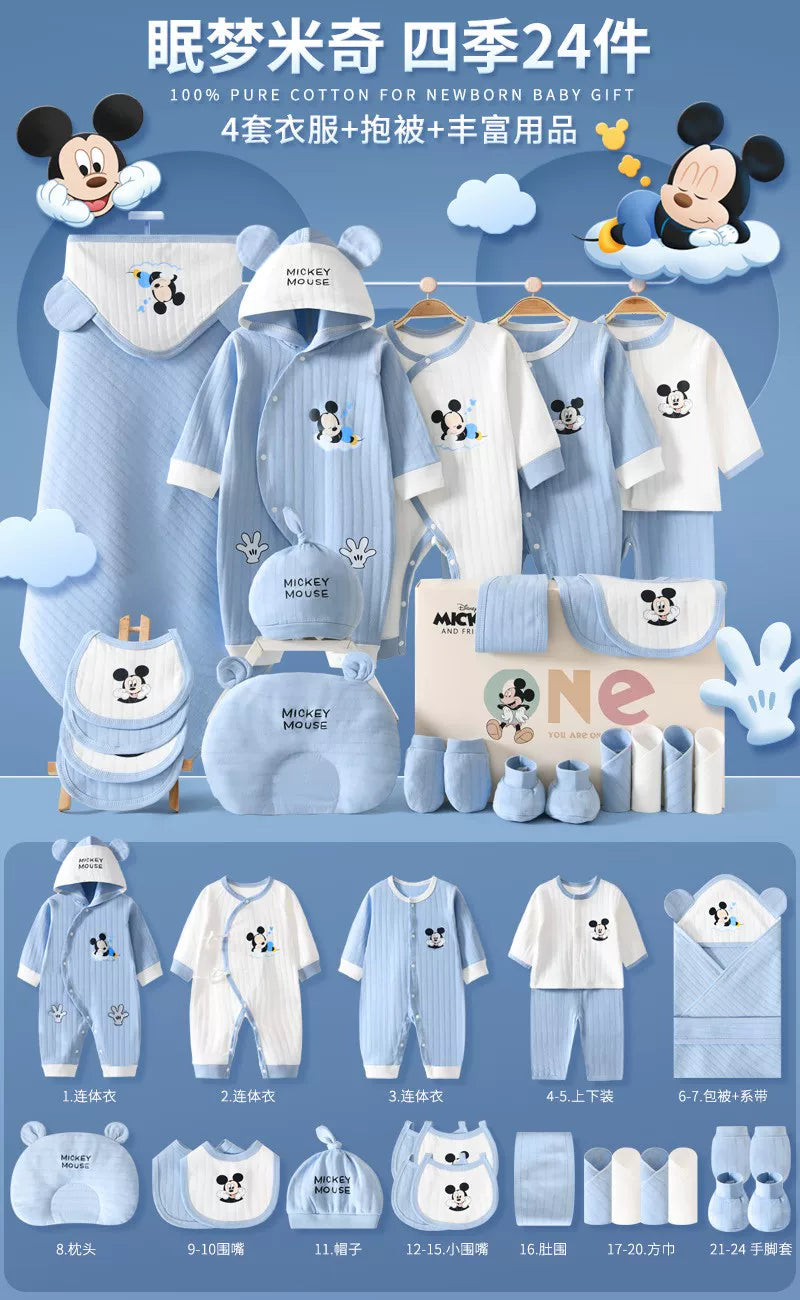 Disney Yenidoğulmuş Körpə Geyimləri Hədiyyə Dəsti - Yenidoğulmuşlar, Bir Aylıq Bayram və Yüksək Səviyyəli Hədiyyə üçün İdealdır