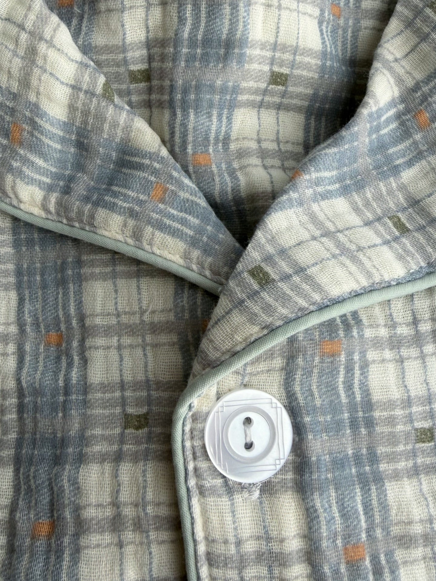 Cütlük üçün təmiz pambıqdan iki qatlı cuna pijama, ev paltarı, barok plaid, klassik uzunqol şalvar, qısaqol şort