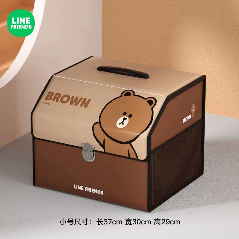 LINE FRIENDS Car Trunk Storage Box, Folding Organizer, Universal Car Decoration Cartoon Storage Box