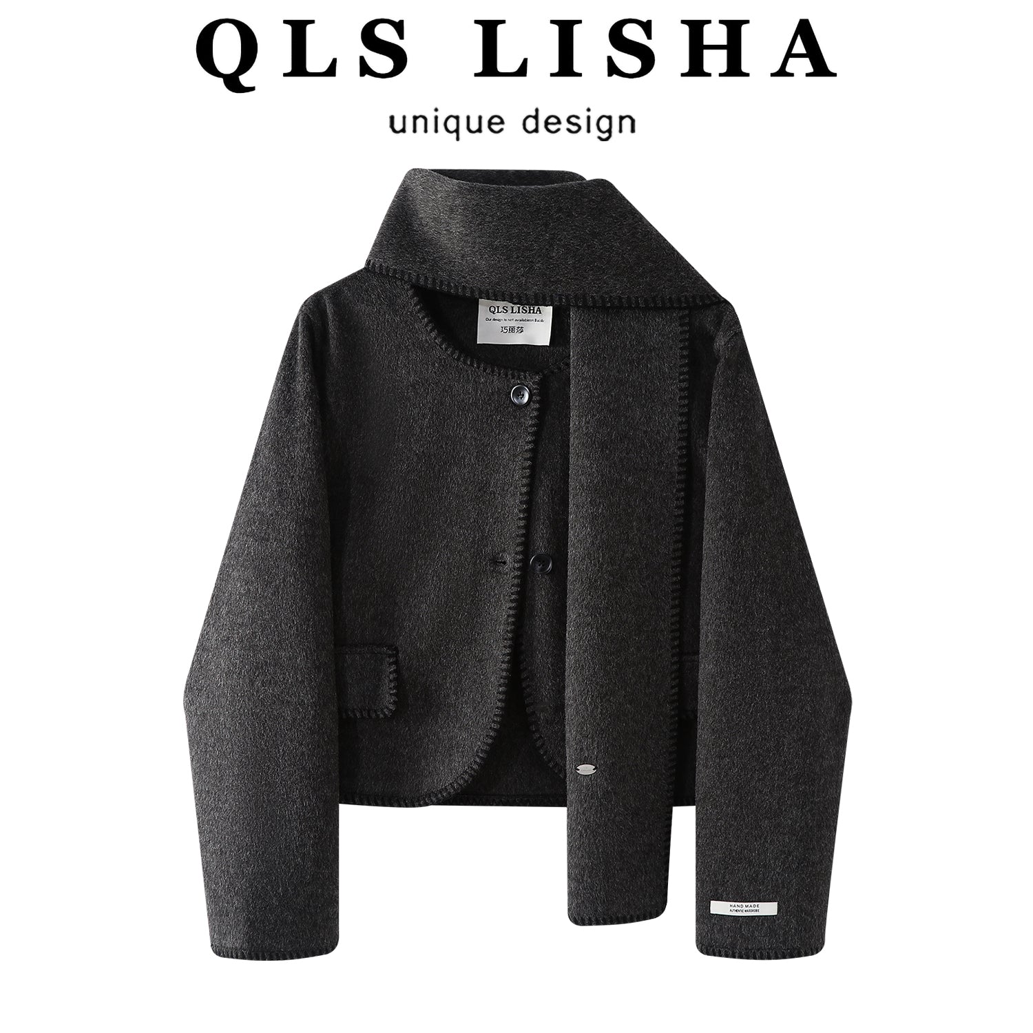 Qiaolisha Qadınlar üçün Qısa Chanel üslubunda yun palto, 2026 Payız/Qış Yeni Model, Hepburn Üslubunda Koreya Yun Topu