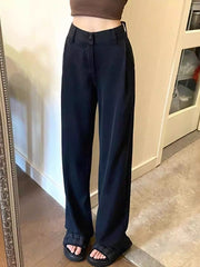 Qadınlar üçün Qara Cins Şalvar 2026 Yay Nazik, Yüksək Belli, Boş Fit, Arıqladıcı Plus Ölçülü Geniş Ayaqlı, Yer Uzunluğuna Çatmış Şalvar