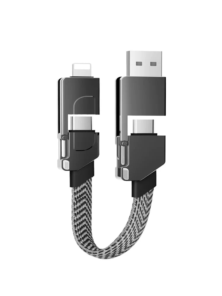 Dörddə bir məlumat kabeli super sürətli enerji doldurma 60w altısı birdə Apple 15 Huawei typec Android mobil telefon üçün uyğun bir-dörd ipad planşet pd27w çox funksiyalı enerji bankı usb qısa və uzun üslubda şarj