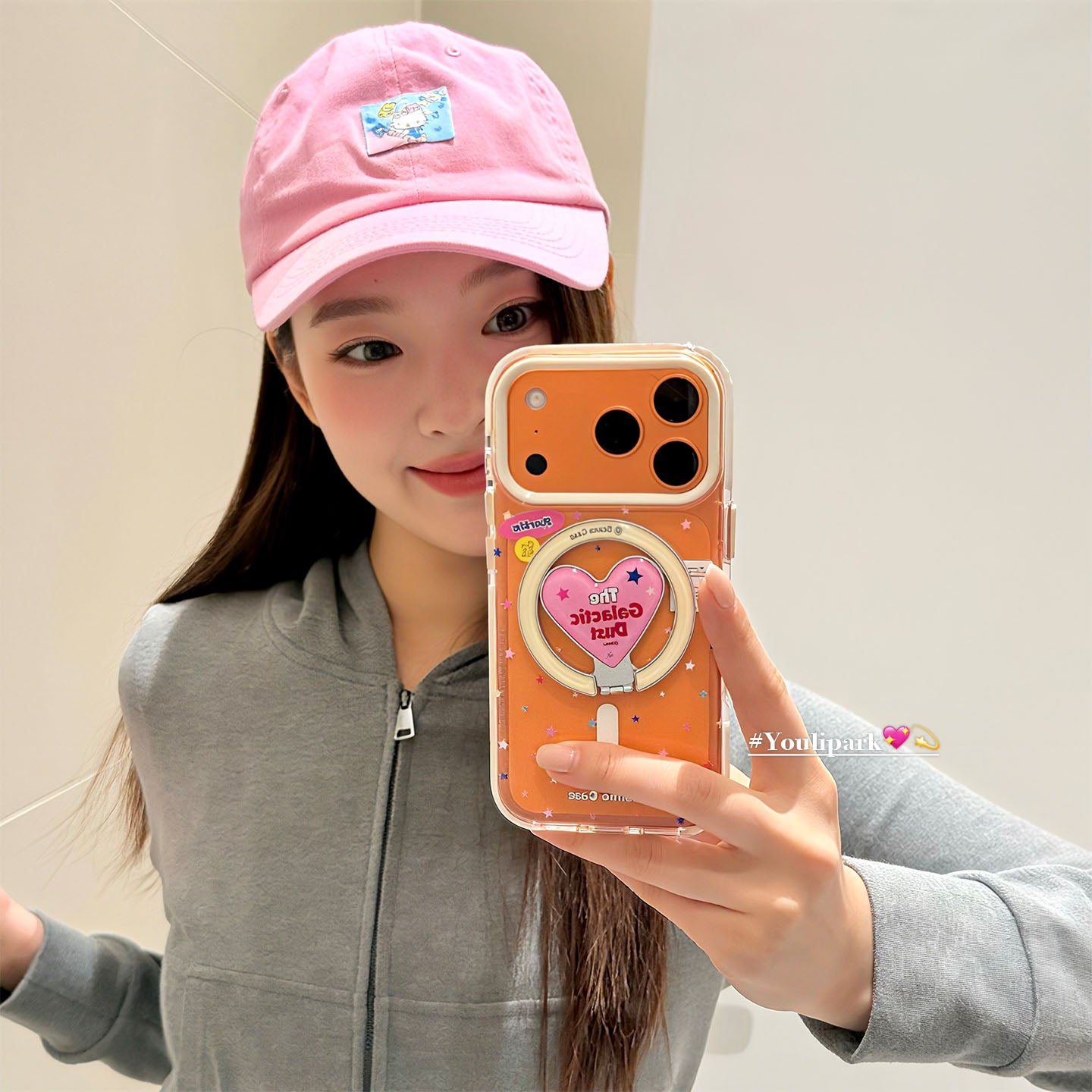 Yuri Park ins Koreya şirin rəngli ulduz sevgi maqnit stend 17 17pro Apple 17ProMax mobil telefon üçün korpus iPhone16 hər şey daxil 14 qız 16Promax qoruyucu örtük