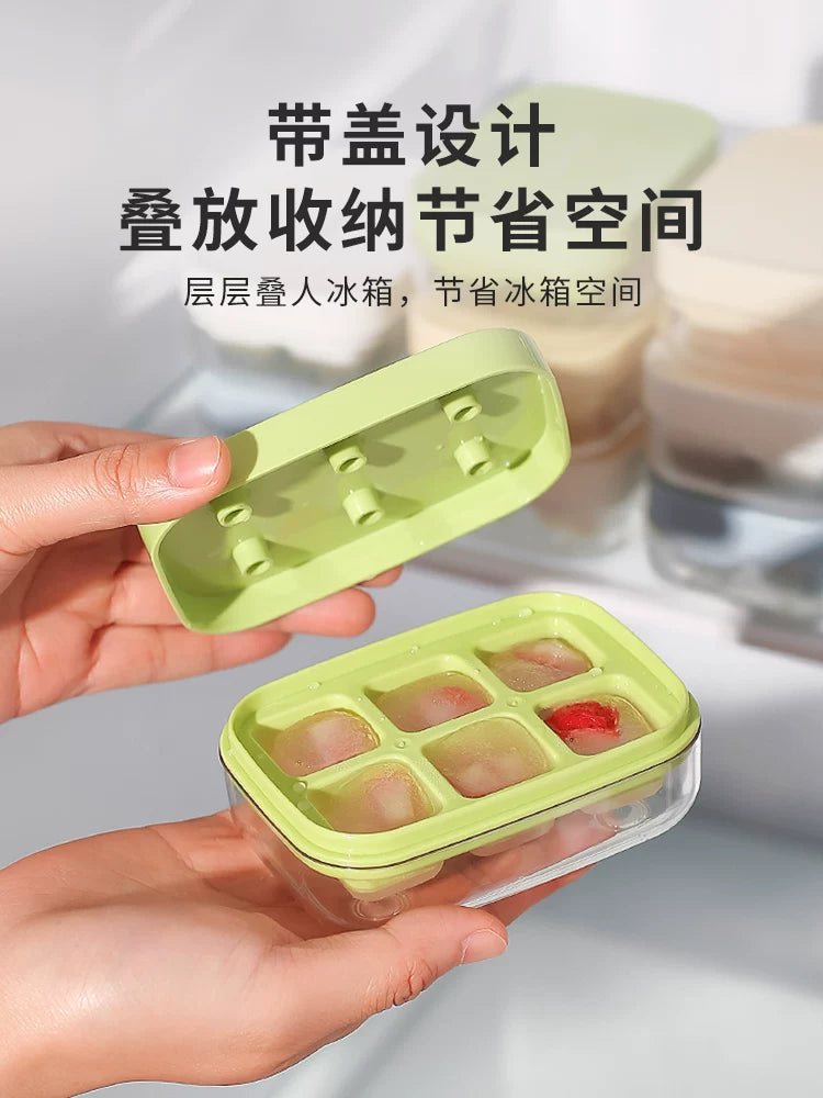 Kawashimaya buz kubu qəlibi məişət qida dərəcəli yumşaq silikon buz qutusu mini press kiçik buz qabı buz kubu artefaktı