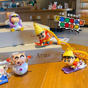 Uşaqlar və tələbələr üçün orijinal Crayon Shin-chan anime stilində cizgi filmi avtomobil açar zənciri/çantası - yaradıcı bir hədiyyə.