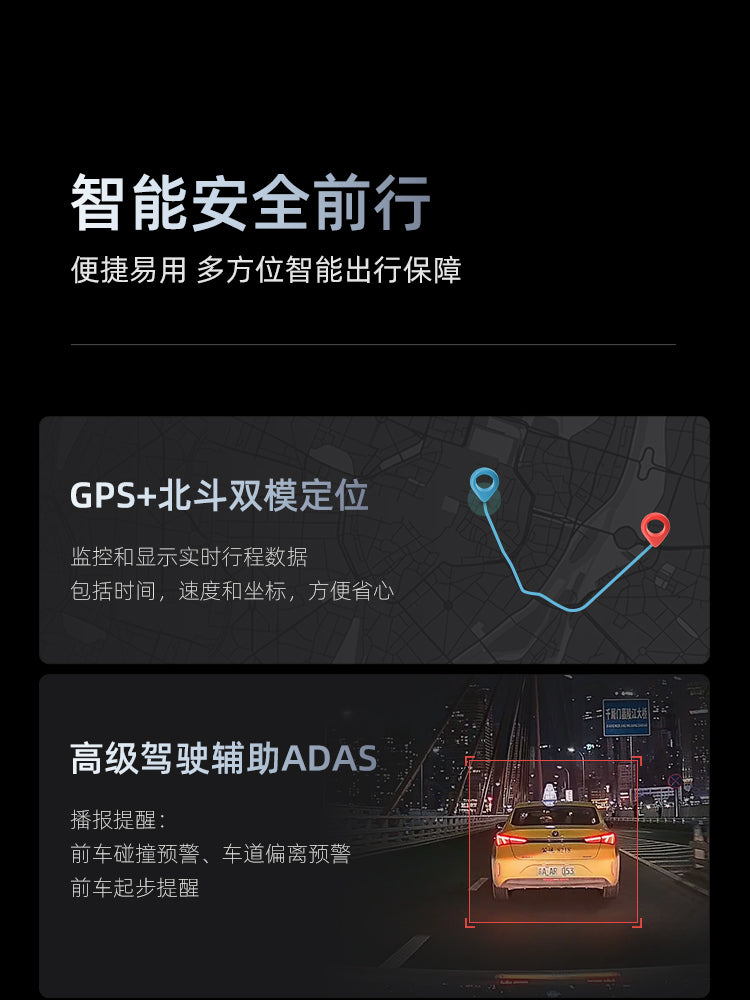 70MAI A510 smart car dash cam equipped with front and rear dual recording, high-definition night vision and parking monitoring