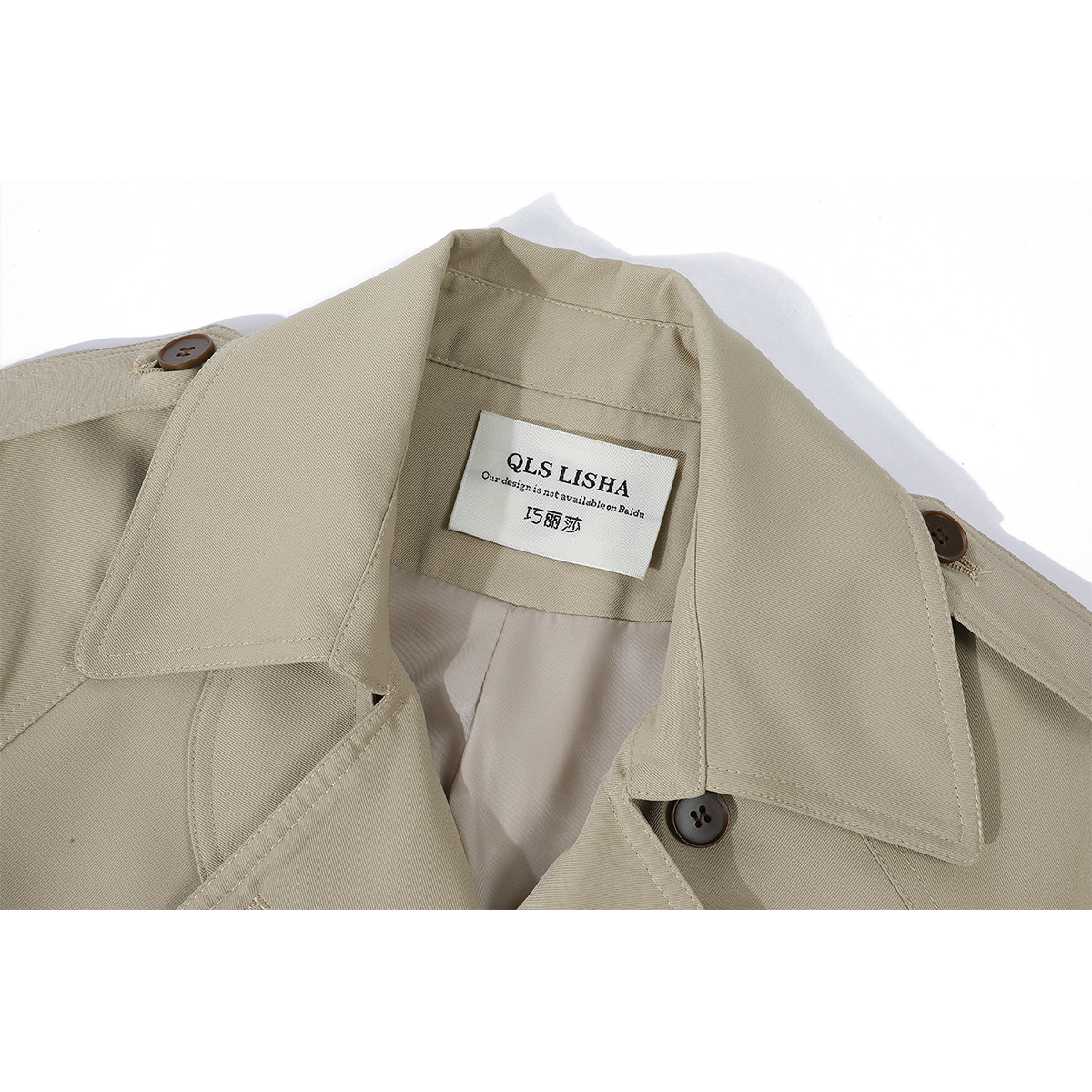 Chorissa-nın erkən payız Koreya üslubunda qadınlar üçün rahat və gündəlik qısa trençkot, yüksək səviyyəli və gözəl top.