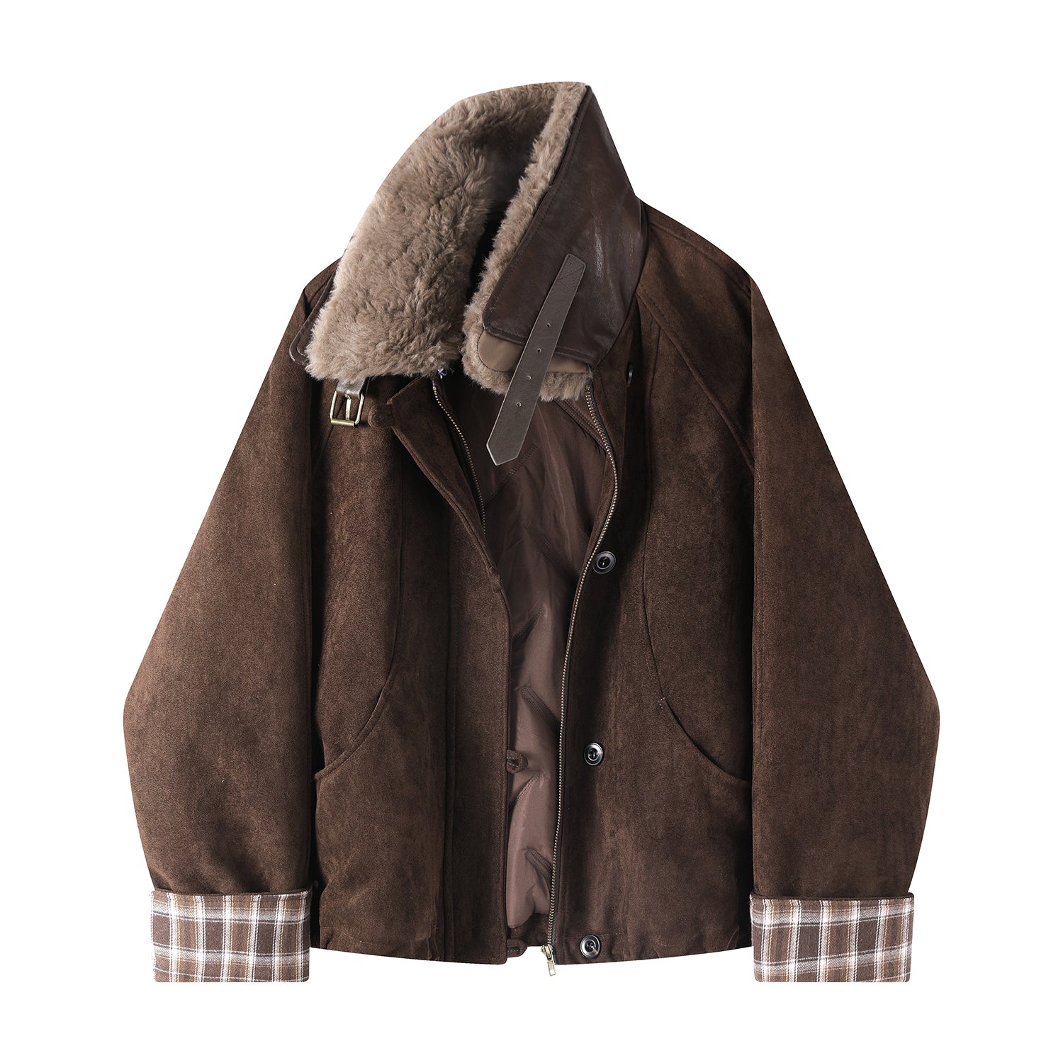 Cholisa Koreya üslubunda motosiklet gödəkçəsi, şık dizayn, rəngli bloklu dama zamşa qış pambıqlı qadın gödəkçəsi