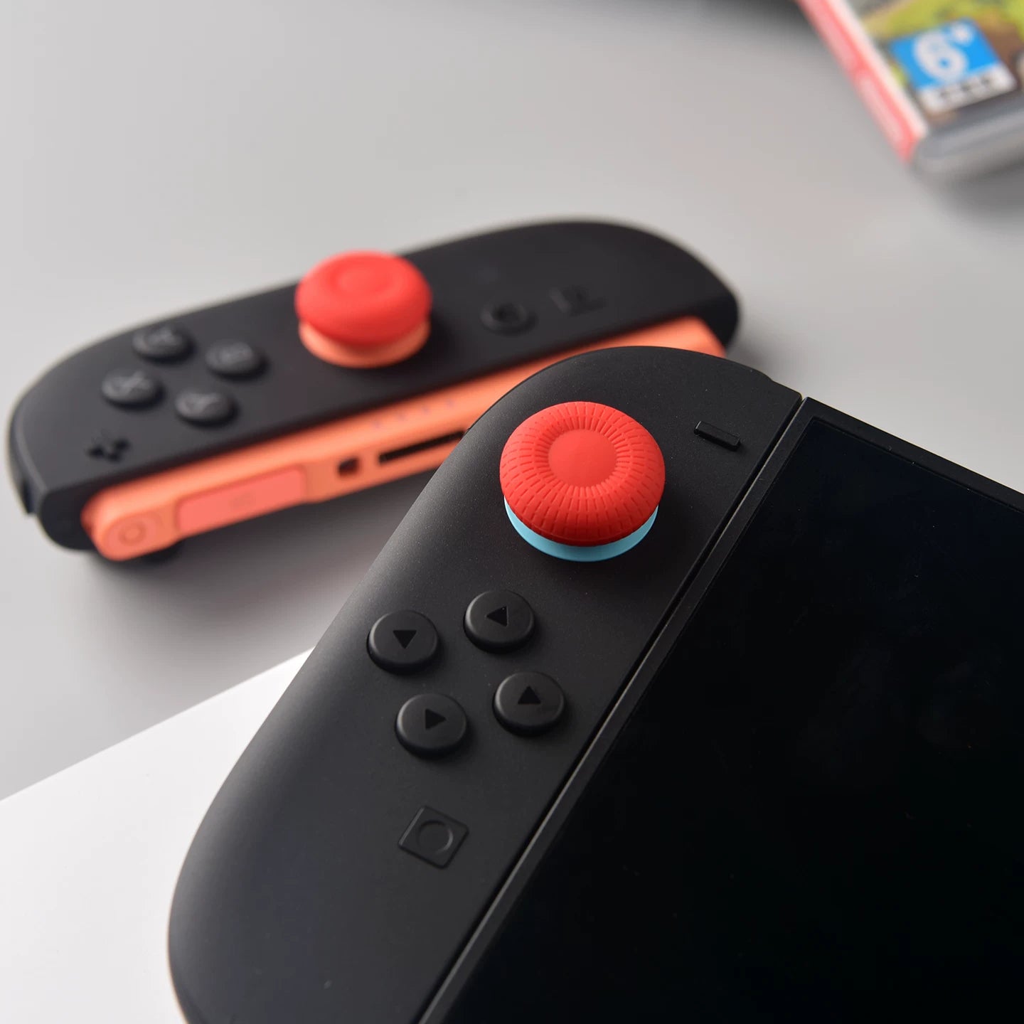 Qırmızı çaplı Nintendo Switch silikon rokçu qoruyucu örtük NS Joycon tutacaq qapağı Lite Animal Crossing-ə uyğunlaşır bərk rəngli kiçik təzə şirin pişik pəncəsi açar qapağı sürüşməyə qarşı oled rokçu qapaq