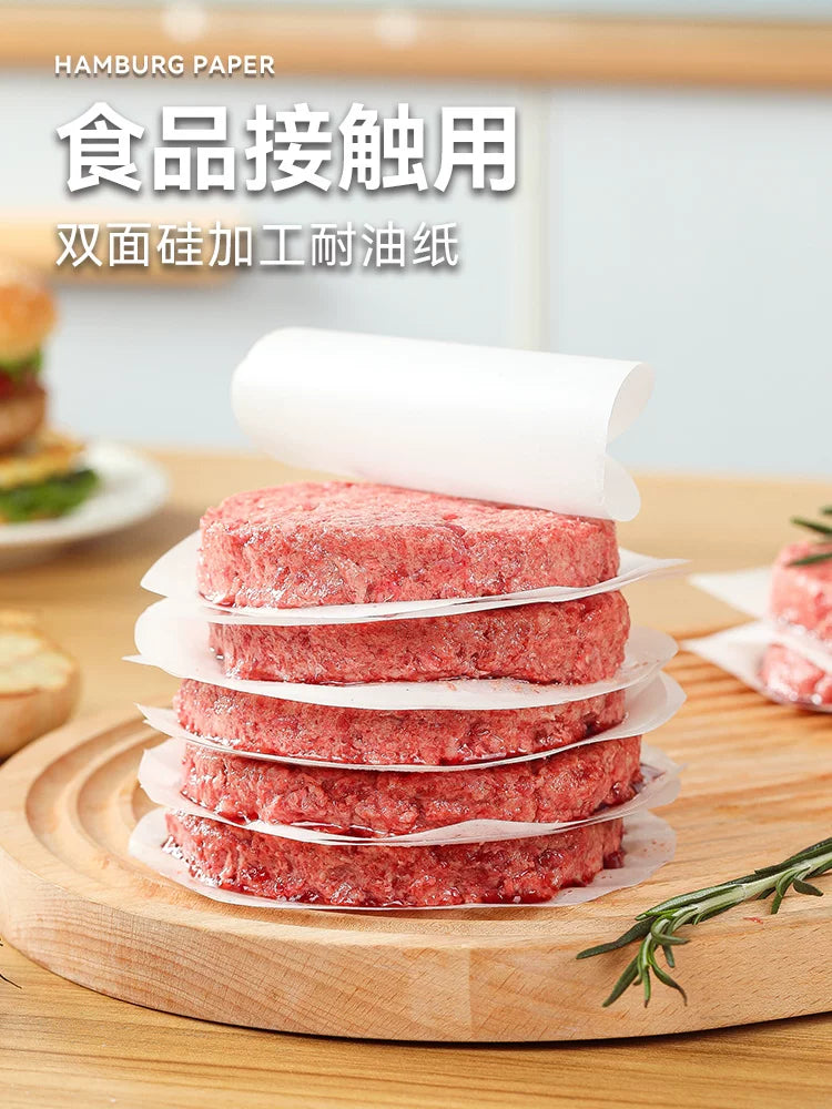Izgara Leshi mal əti köftesi yağı kağızı ət ayırıcısı yapışmaz burger qida dərəcəli qida xüsusi dondurulmuş izolyasiya silikon yağ yastığı kağızı