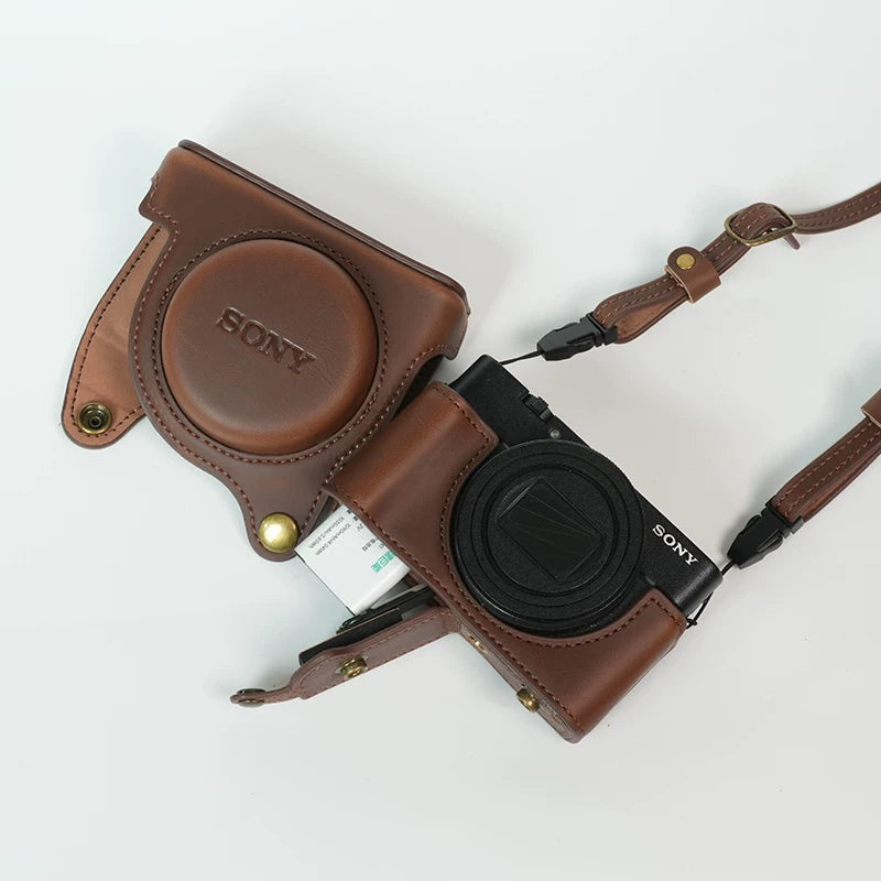 Sony RX100 M7 kamera çantası DCS-RX100M5M6 sony qara kart 7 qoruyucu örtük ZV1 dəri qutusu üçün uyğundur