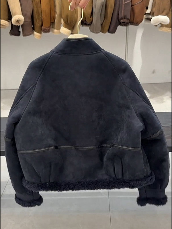 Uniseks, dəbli və şık qadın geyimləri, 2026 Payız/Qış yeni Koreya üslubunda rahat, şık dəri gödəkçə/qısa palto.