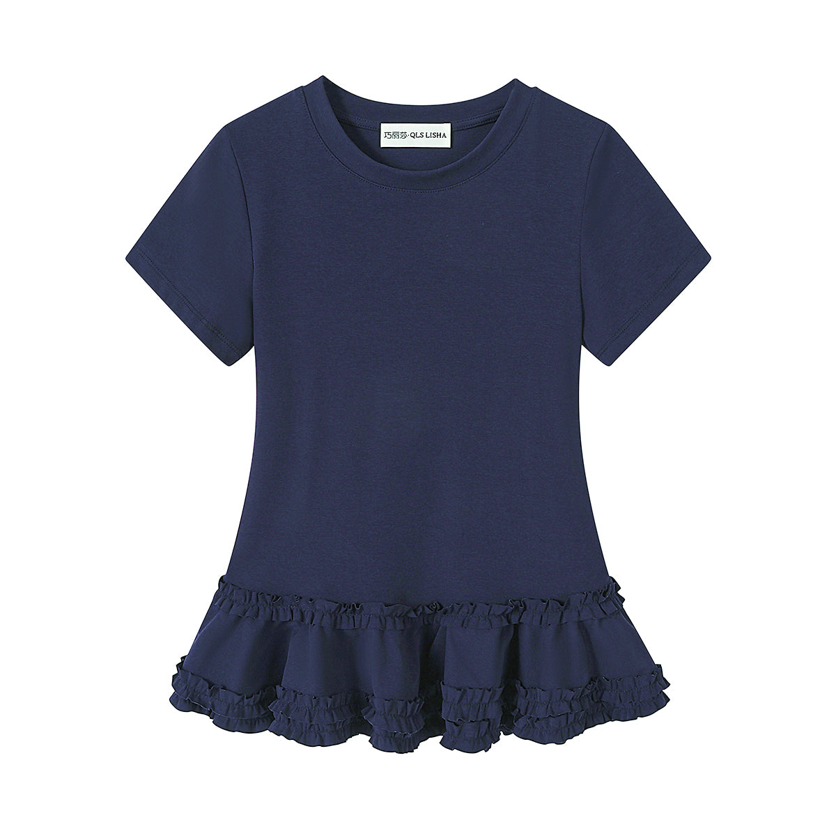 Cholisa-nın özünəməxsus və gözəl çiyinləri açıq qısaqol futbolkası, yeni 2025-ci ilin yay modası, məşhur Koreya üslublu dizaynlı top.