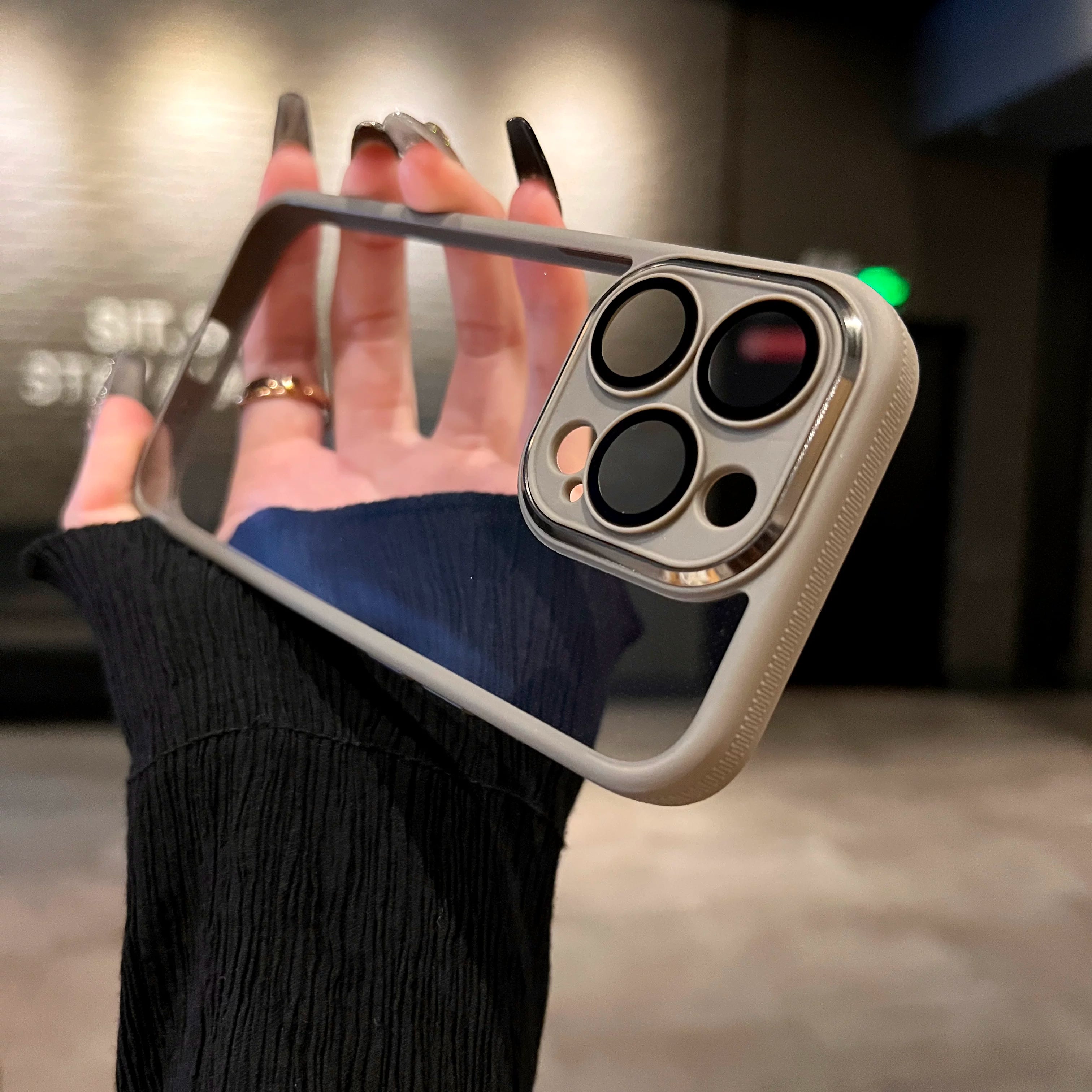 ins minimalist yüksək səviyyəli mənada iPhone16pro Apple 17 mobil telefon qutusu 14ProMax yeni stil 11 şəffaf 12 kişi və qadın 13 silikon 15promax düşməyə qarşı örtük 16plus üçün uyğun lens filmi ilə gəlir