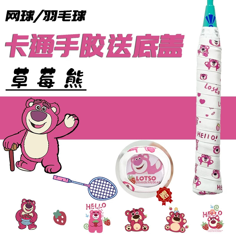 Şirin Hello Kitty Badminton Raketi Əl Yapışqanlı Tər Edən Aşınmaya Davamlı Yapışqan Tennis Dəstəyi Alt Qapaqlı Etiketli Ultra Nazik