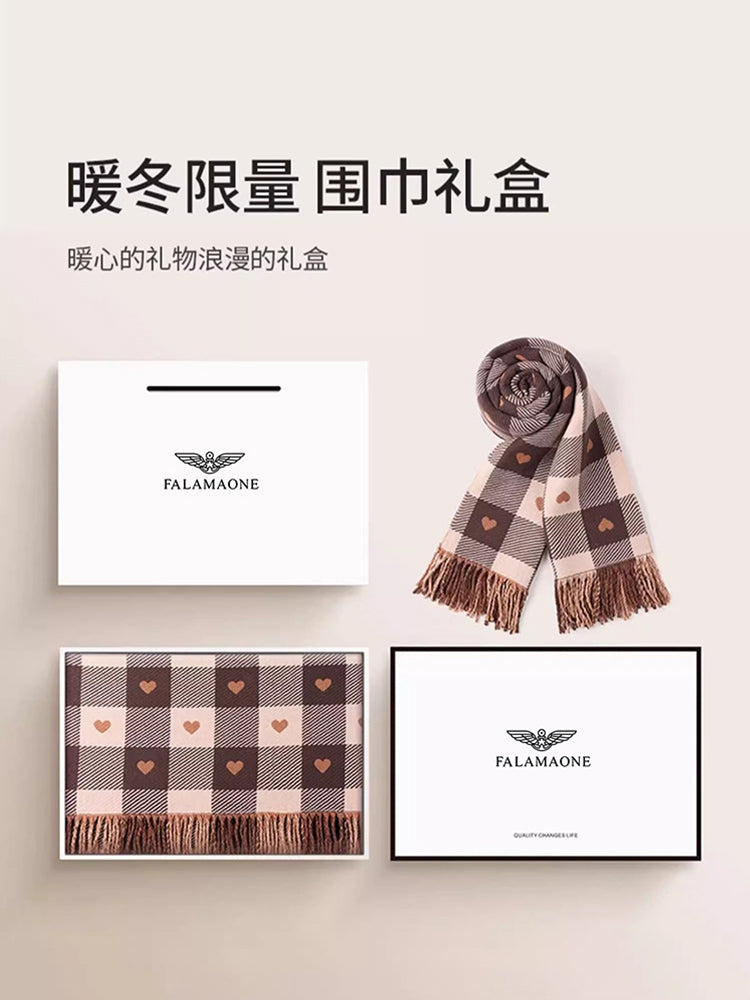 Fala Armani checkered scarf, new model of 2025, this year's popular fashionable women's scarf, warm for winter, a great gift for your lover.