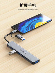 Gaoduo iki başlı dok stansiyası HUB kart oxuyucu tipc cib telefonu noutbuk planşet usb multi-interfeys 3.5mm