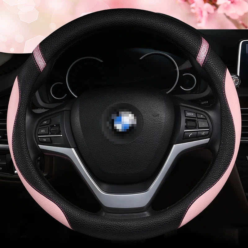 Volkswagen Beetle, CC, Tiguan L, Golf 7, T-Roc All Season D-Type Steering Wheel Cover, Anti-Slip Car Gear Cover