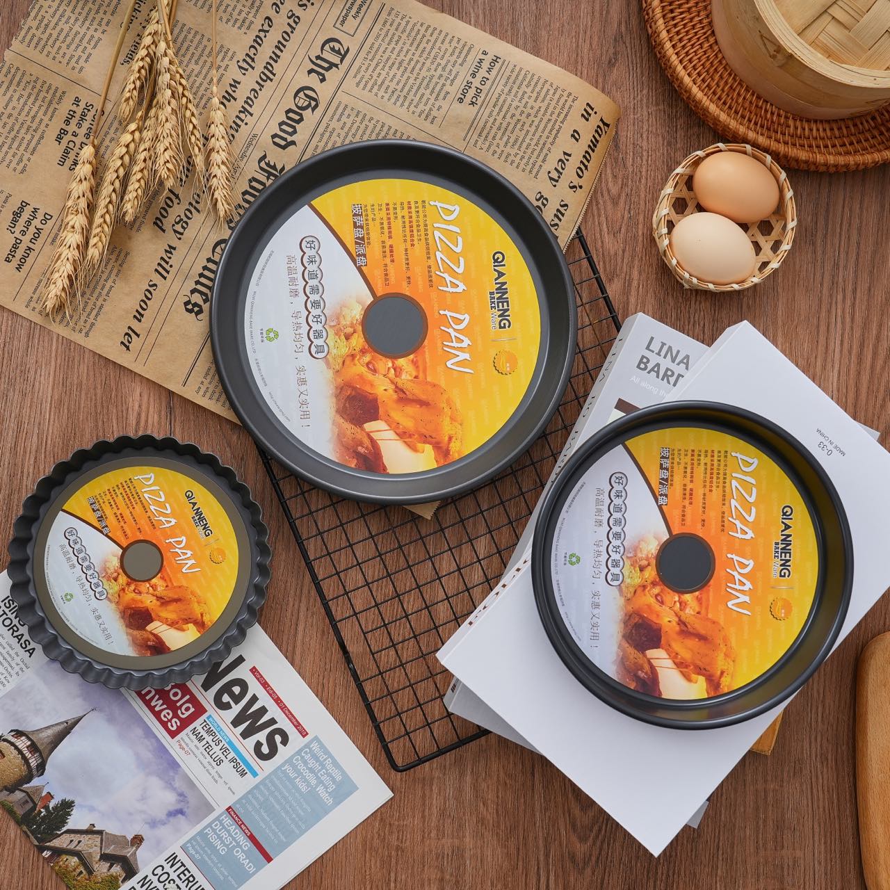 Quru enerji pizza qabı çörək qabı məişət sobası bişirən 6 düymlük 7-8-9-10 düymlük yuvarlaq pizza dəsti tort qəlibi